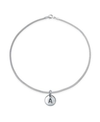 Bling Jewelry Circle Disc Alphabet Initial O Anklet Ankle Bracelet Sterling Silver 10"