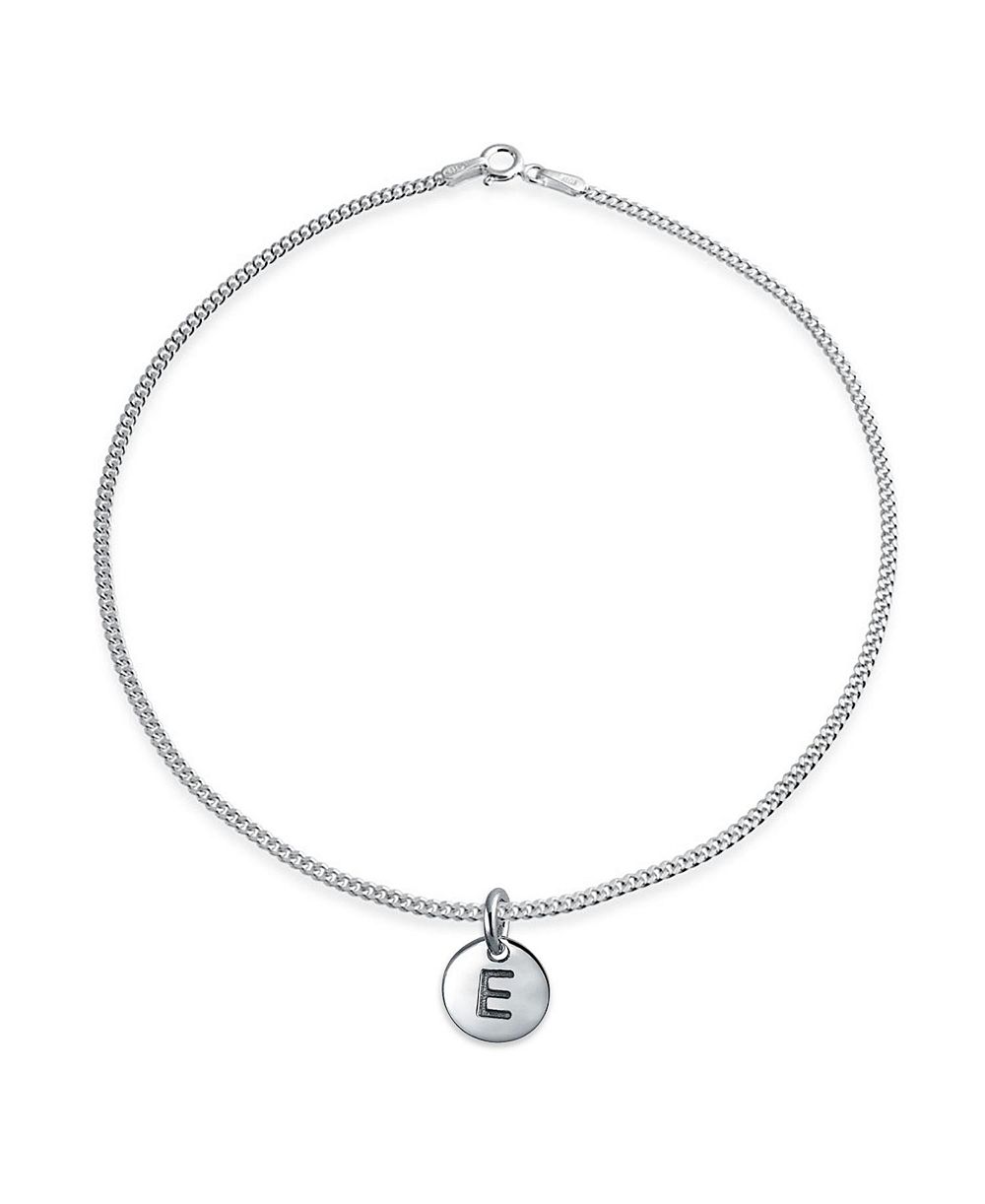 Bling Jewelry Circle Disc Alphabet Initial O Anklet Ankle Bracelet Sterling Silver 10"