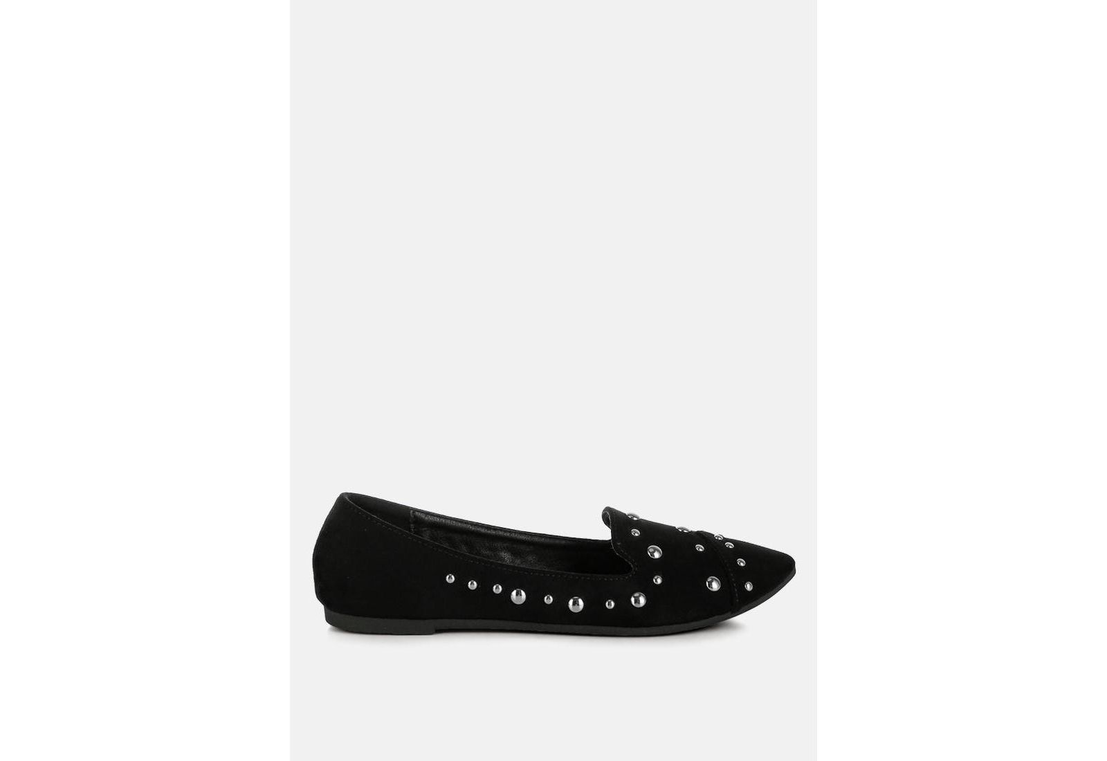 London Rag Womens Olesia Stud Emebllished Ballet Flats