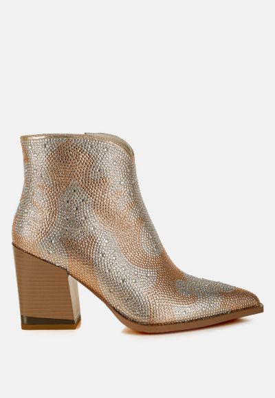 Женские ботильоны London Rag Mugler Rhinestones Embellished Ankle Boots