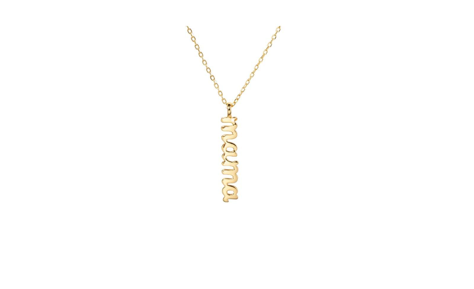 Подвеска MAMA Charm Necklace 14K Gold-Plated Sterling Silver Little Sky Stone
