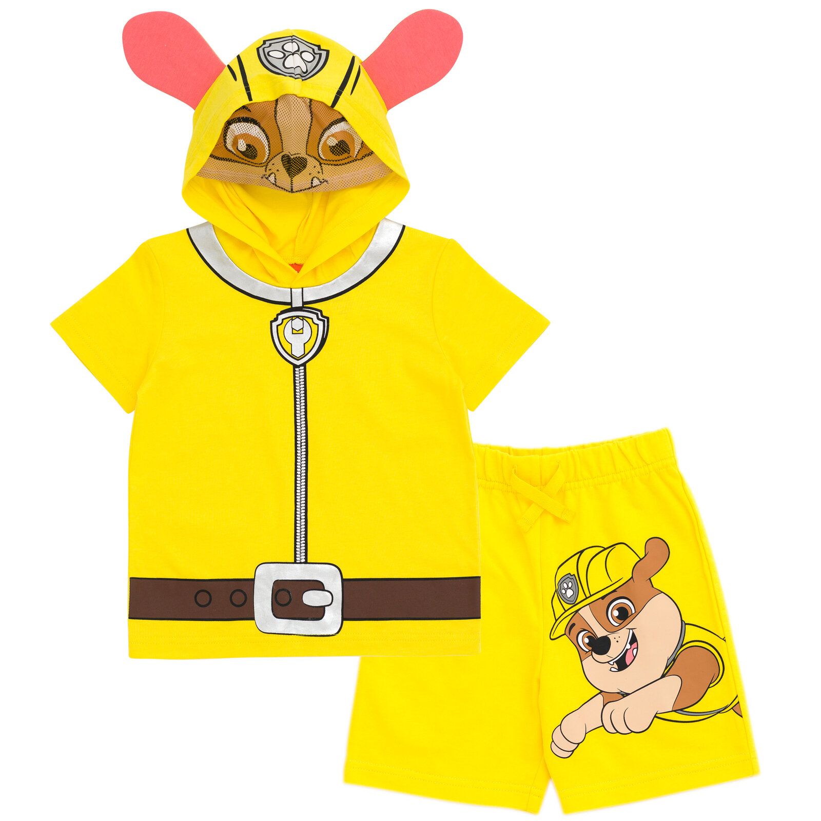 Paw Patrol Boys (6-12) Chase Skye Rubble Marshall Cosplay T-Shirt and Bike Shorts French Terry Outfit Set Toddler to Big Kid