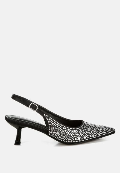Женские сандалии London Rag Vernaos Pointed Toe Rhinestone Slingbacks
