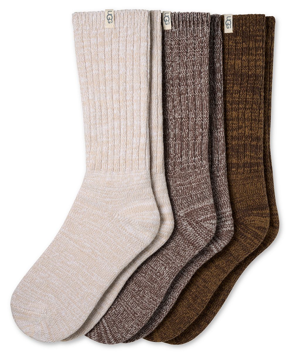 UGG® Женские 3-Piece Rib Knit Slouchy Crew Socks