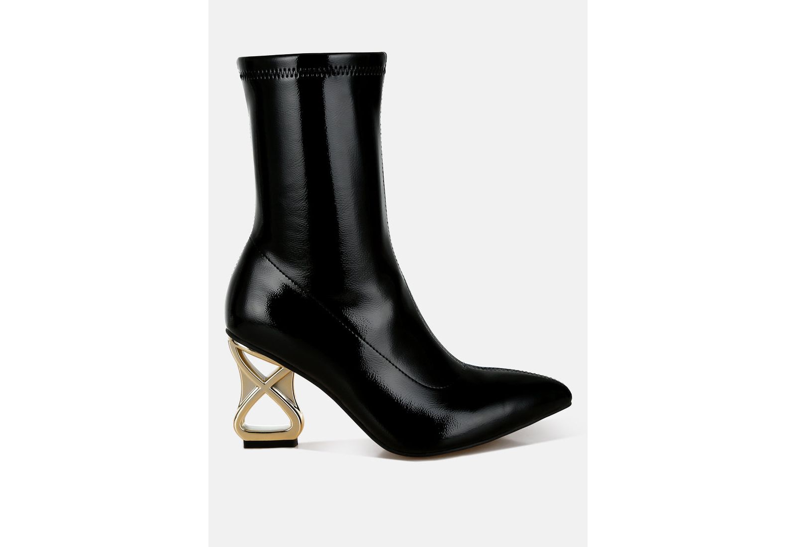 London Rag Women's Gaias Fantasy Heel Patent Faux Leather Boots