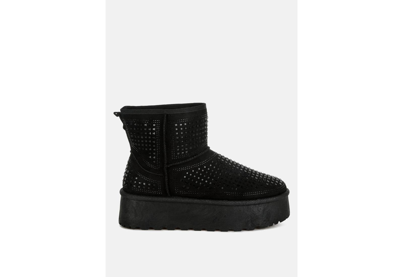 London Rag Women's Xoras Chunky Rhinestones Ankle Boots
