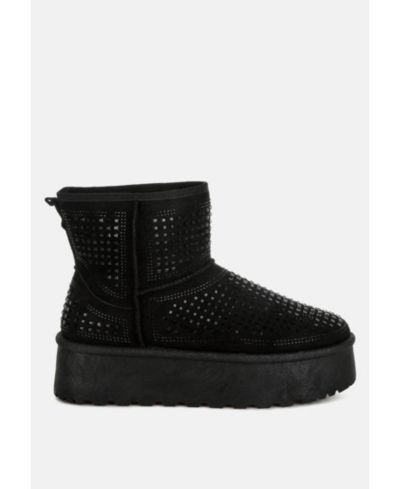 London Rag Women's Xoras Chunky Rhinestones Ankle Boots