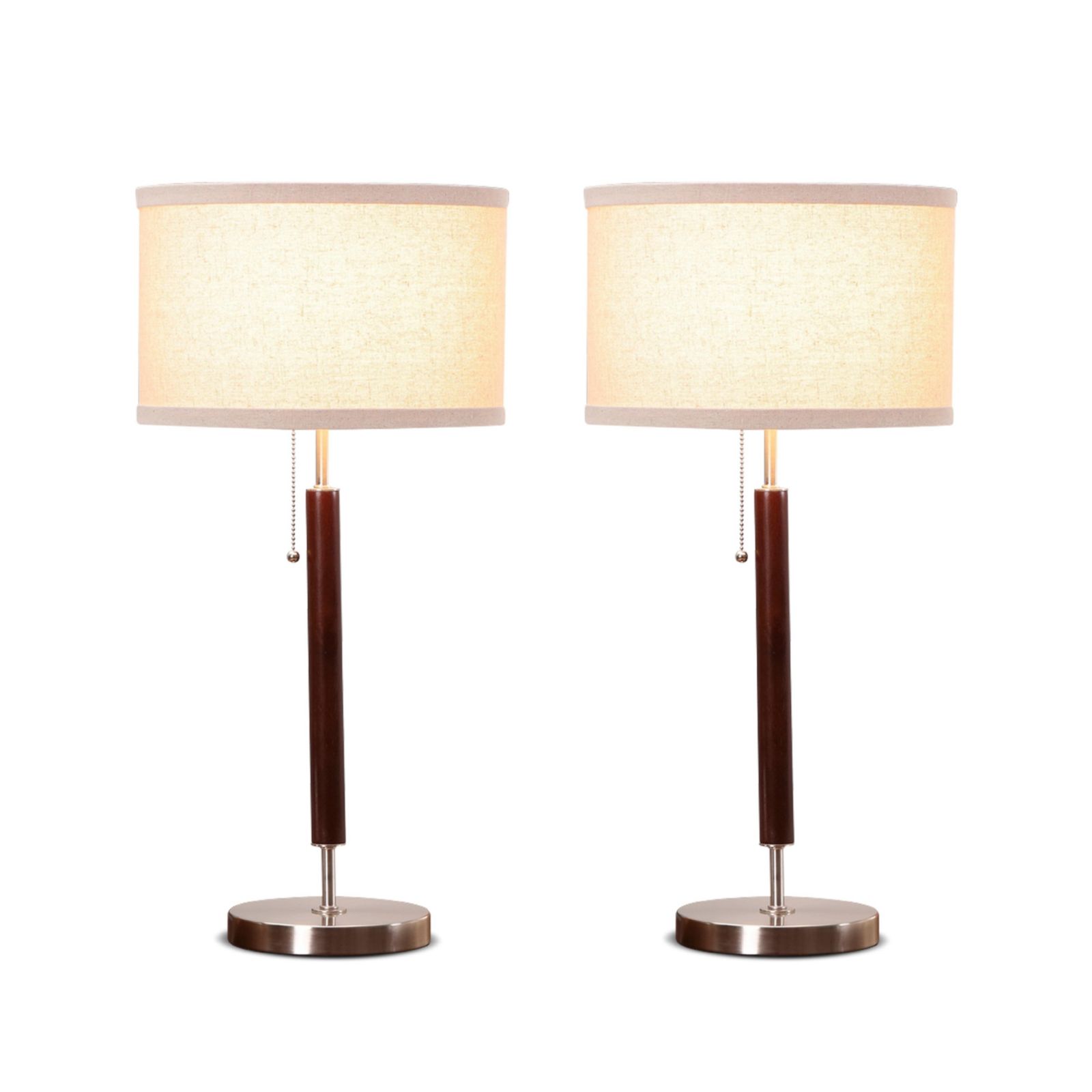 Carter Wood 26" LED Table Lamp Bundle (Set of 2)