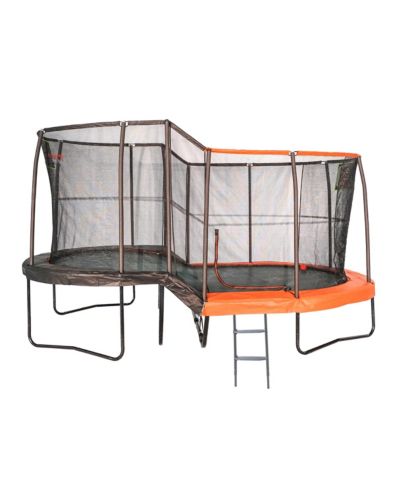 Jumpking 10ft x 17ft Giant Oval Multi Level Heavy Duty Trampoline with Enclosure, Ages 5+