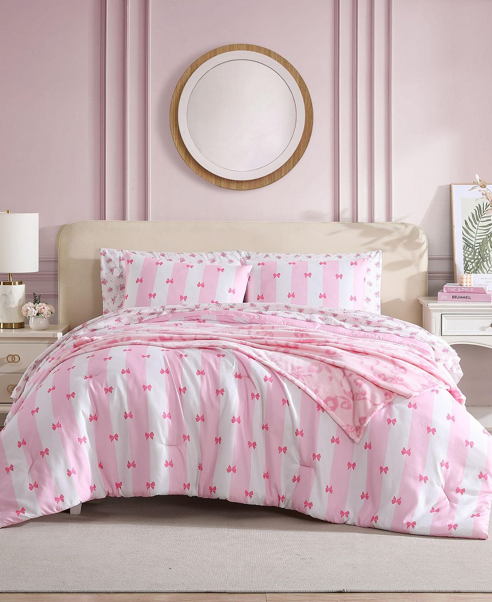 Betsey Johnson Bow Stripe Reversible 6-Pc. Comforter Set, Twin
