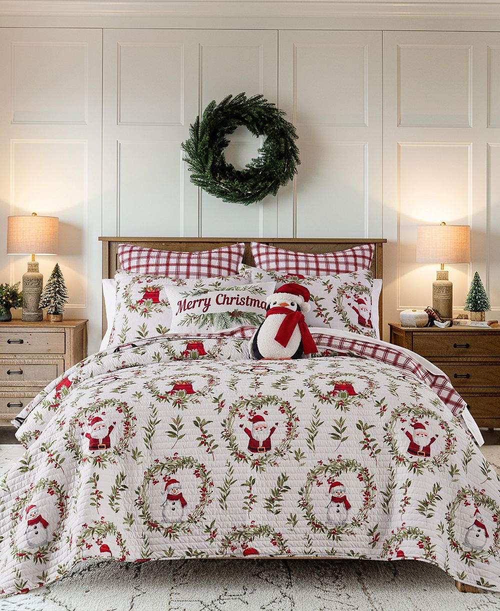 Комплект покрывала Levtex Home Merry Bright Pine Plaid Reversible 3-Pc. King/California King