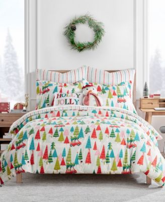 Двусторонний комплект из 3 предметов Levtex Home Merry Bright Holly Jolly, King