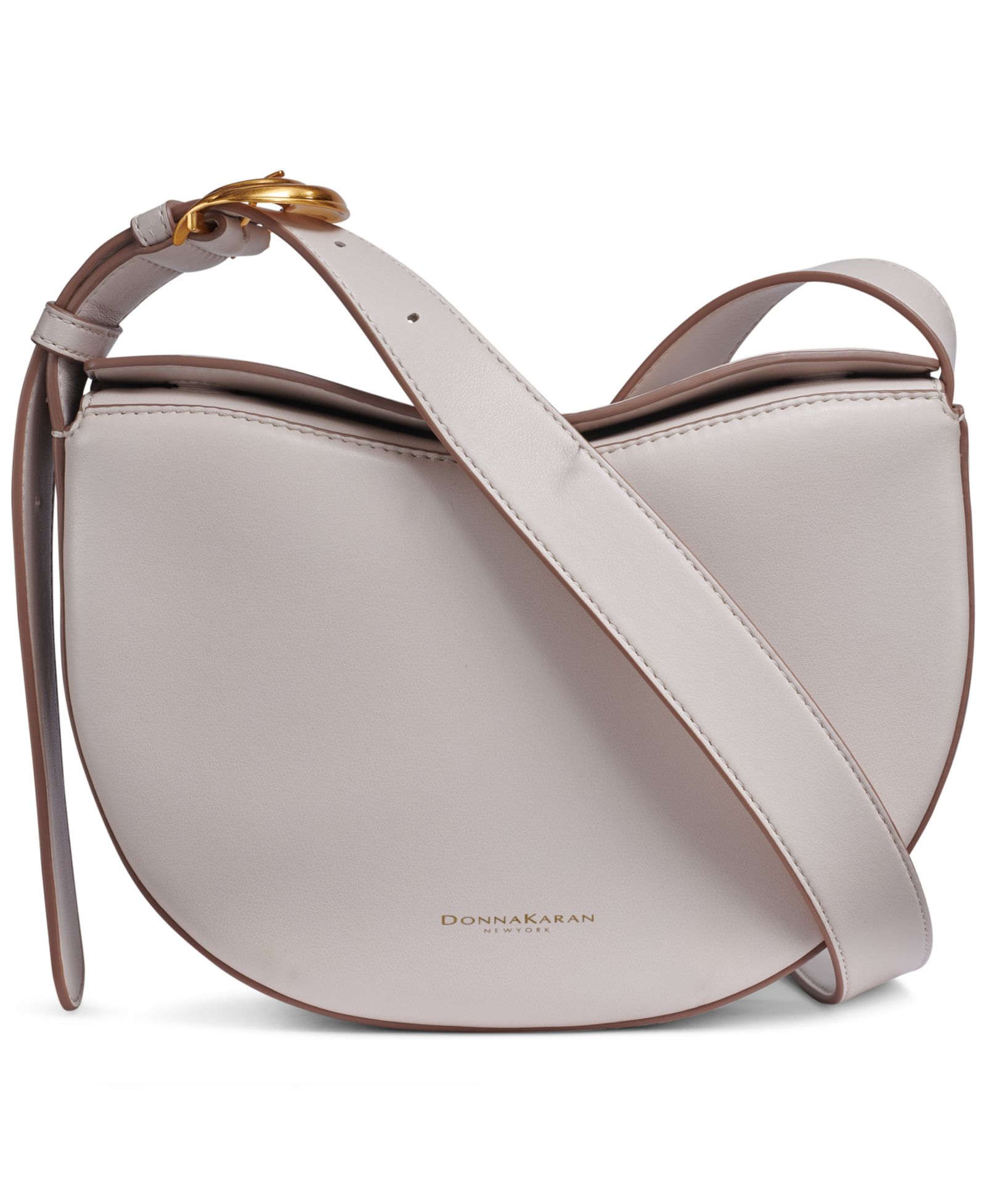 Donna Karan New York Valley Stream Leather Buckle Crossbody with Adjustable Strap