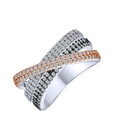 Кольцо Bling Jewelry Tri Color CZ Eternity Band