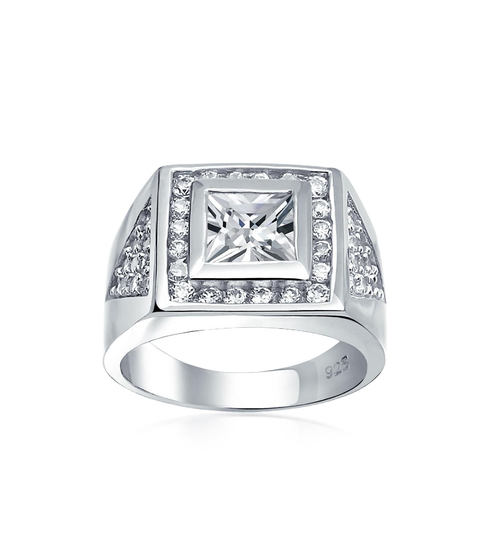 Кольцо Bling Jewelry Princess Cut Cubic Zirconia Big Statement.925