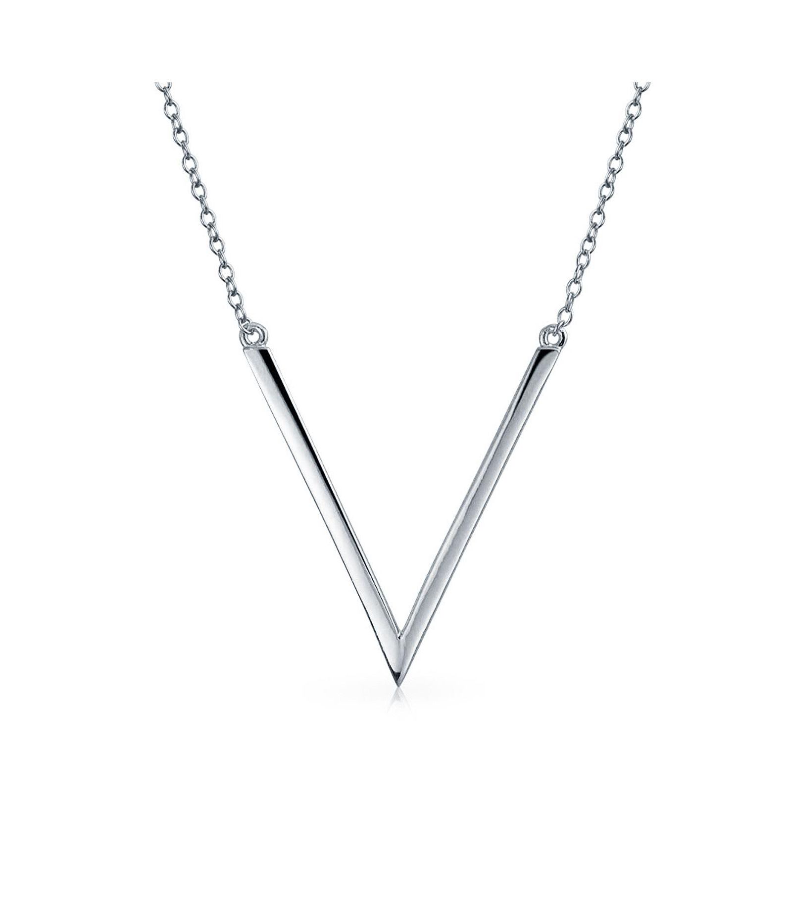 Подвеска Bling Jewelry Minimalist Geometric Chevron V 14K Gold Plated Silver