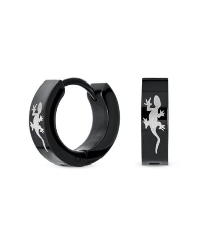 Серьги-кольца Bling Jewelry Lizard Kpop с гравировкой из нержавеющей стали