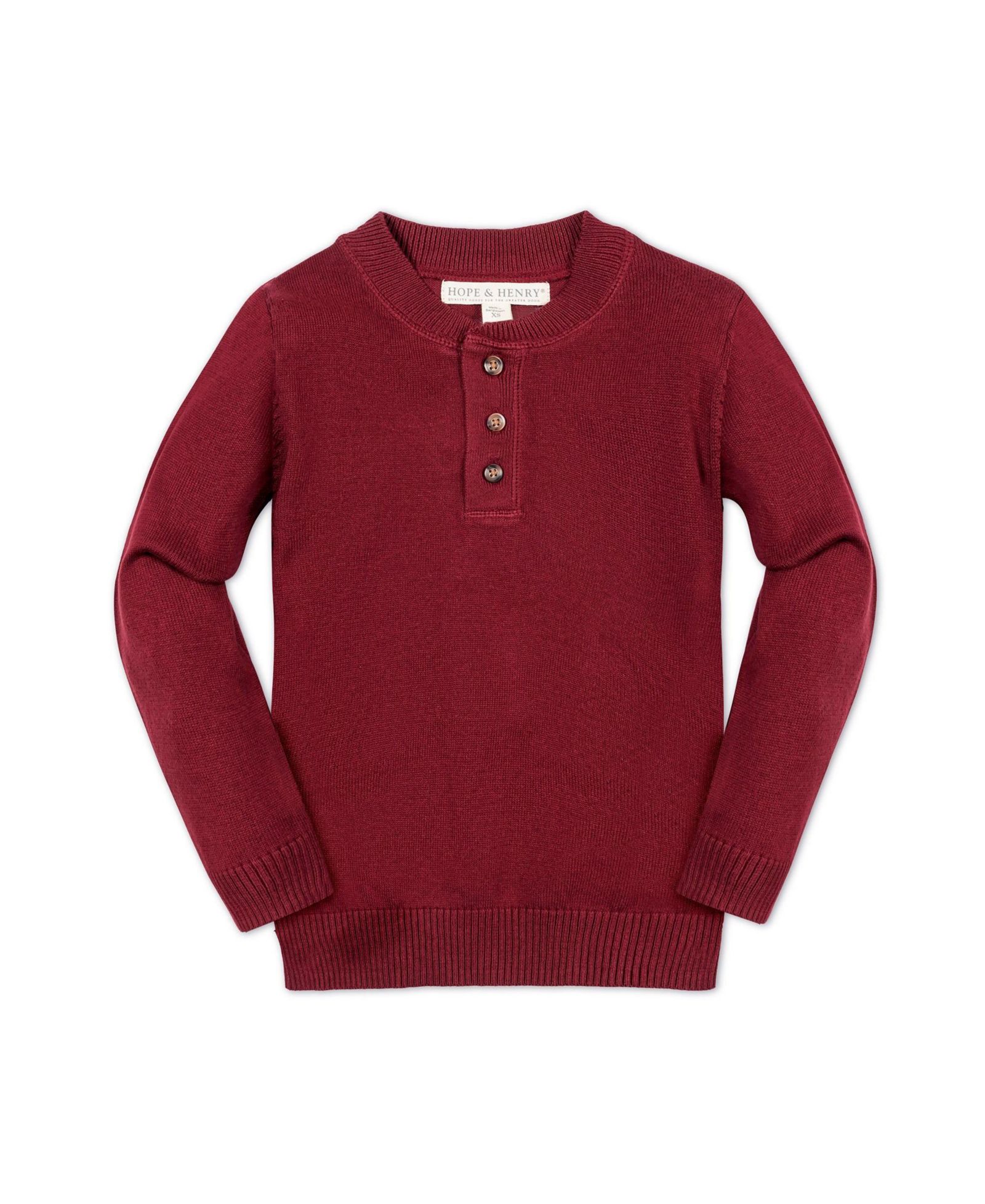 Hope & Henry детский джемпер Henley с длинным рукавом и накладками на локтях