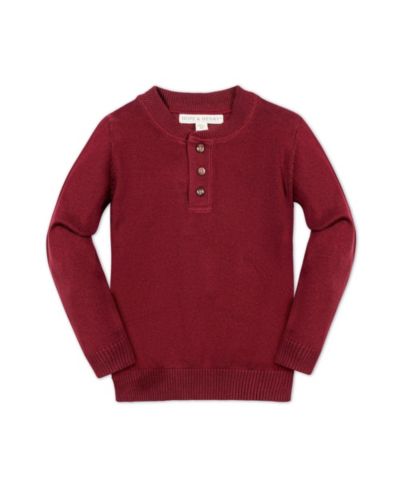Hope & Henry детский джемпер Henley с длинным рукавом и накладками на локтях