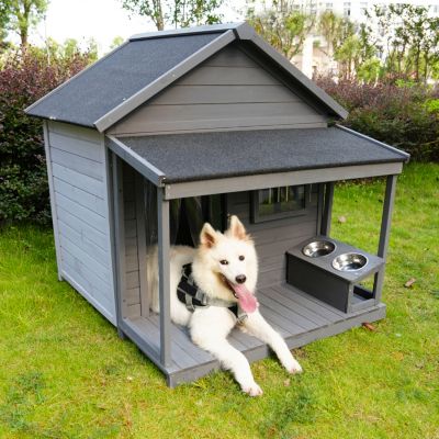 Streamdale Furniture Streamdale Large, Weatherproof Dog House with Balcony