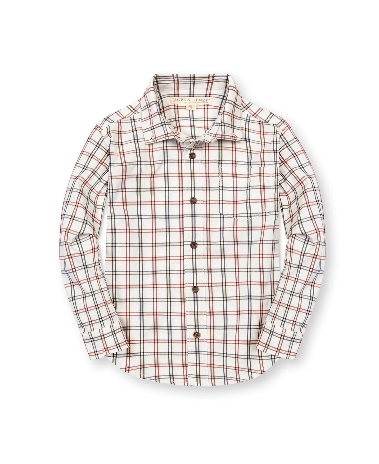 Рубашка Hope & Henry Boys Stretch Poplin Long Sleeve Button Down
