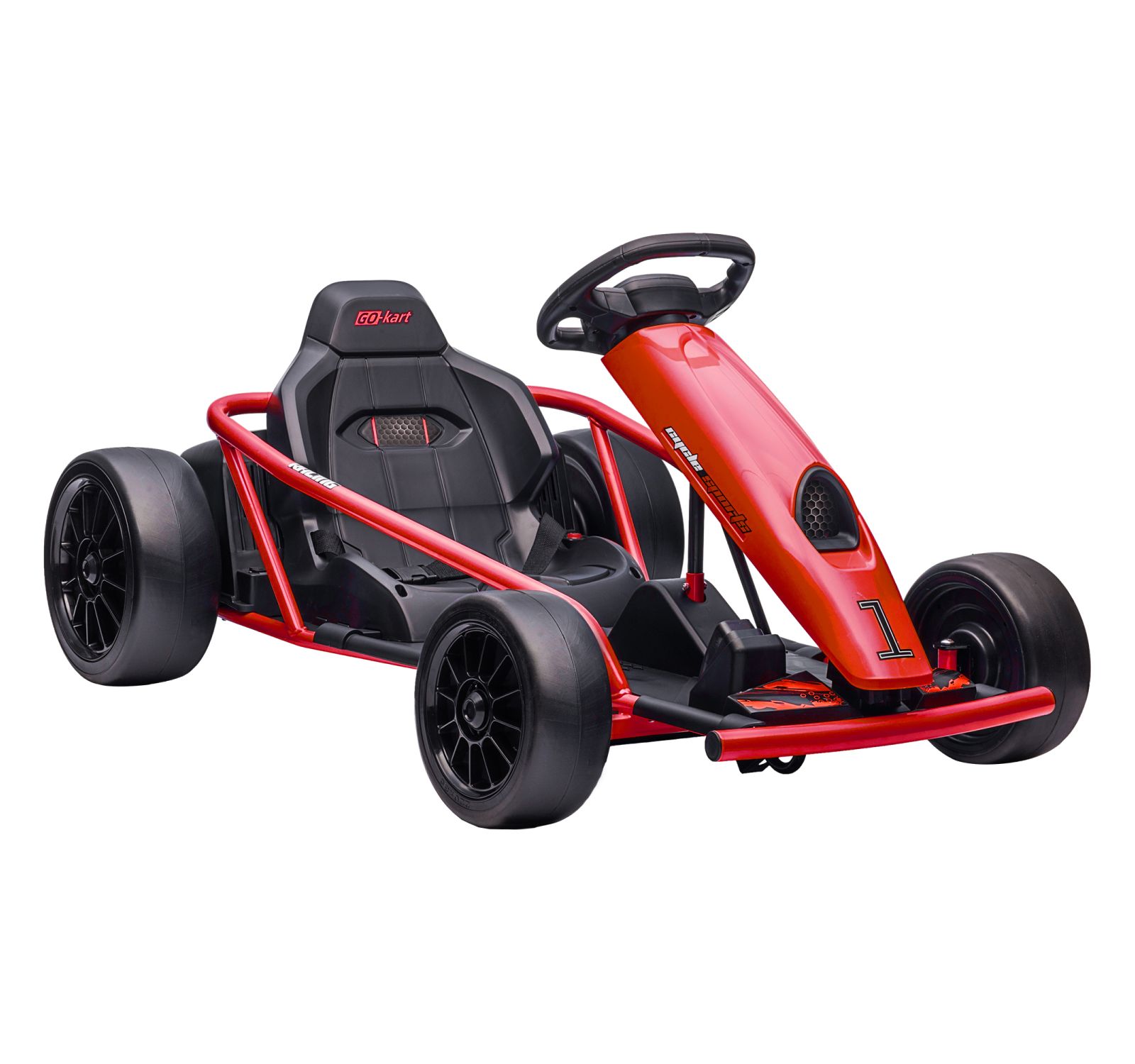 Электрокар для детей 24V 8.1 MPH, дрифт-кар на аккумуляторе с музыкой и ремнем безопасности, красный