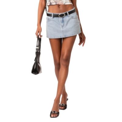 Edikted Women's Chiara Denim Micro Skirt