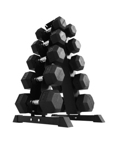 BalanceFrom набор гантелей из стали с резиновым покрытием, черный