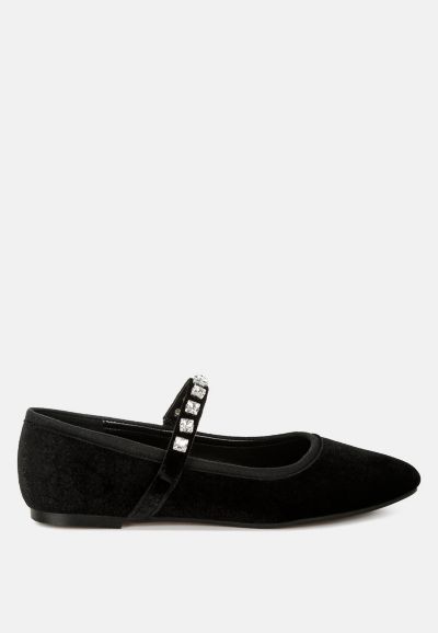 Женские балетки Rag & Co Aralia Velvet Mary Jane из бархата