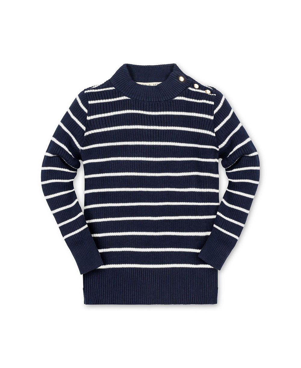 Детский джемпер Hope & Henry Organic Long Sleeve Mock Neck с золотыми пуговицами