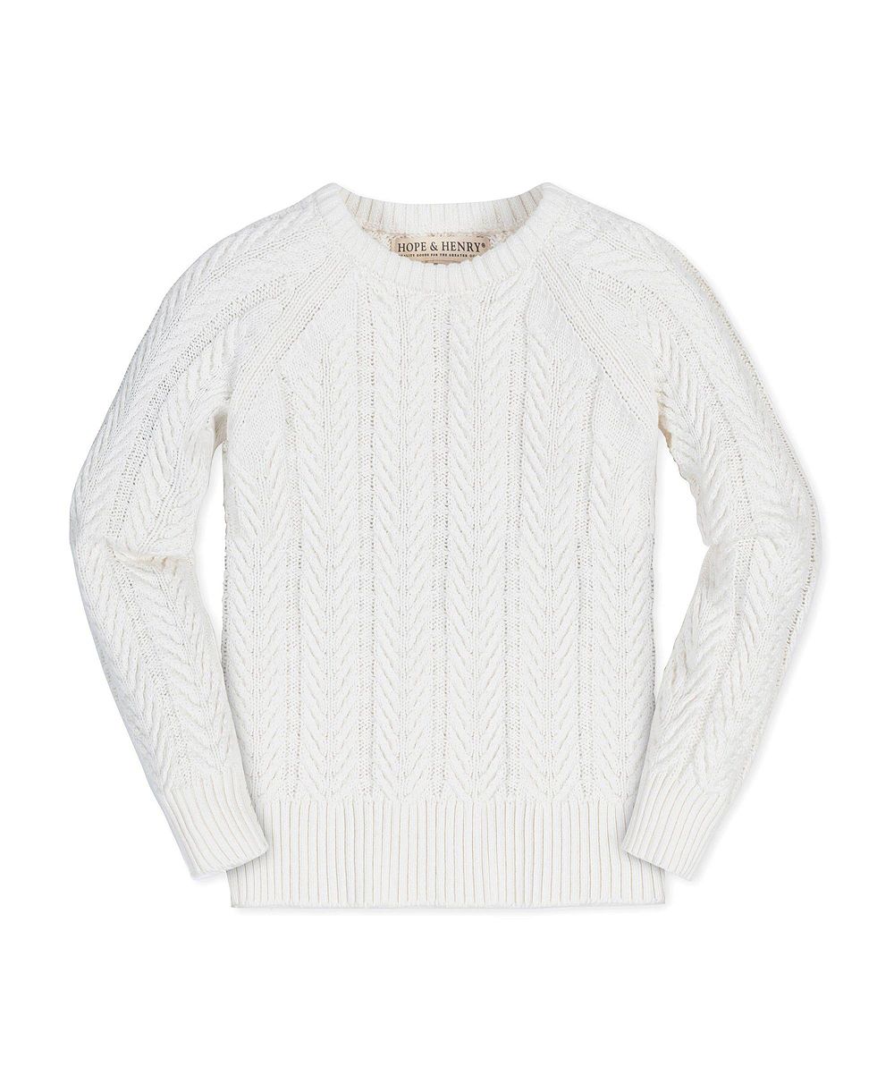 Детский джемпер Hope & Henry Organic Raglan с вязаным узором