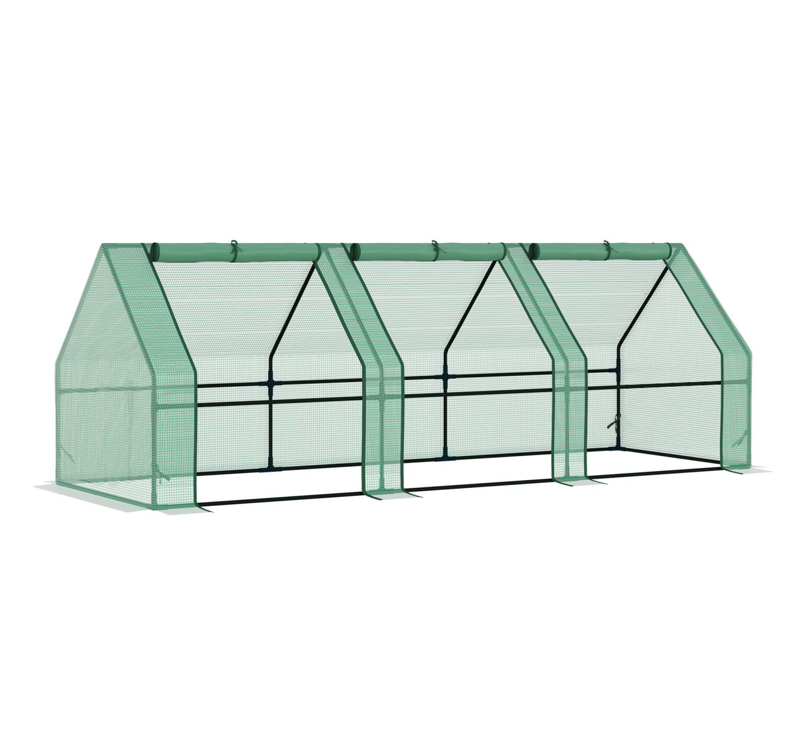 9' x 3' x 3' Portable Mini Greenhouse Outdoor Garden with Large Zipper Doors and Water/UV PE Cover, Green