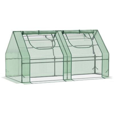 Переносная теплица 6' x 3' x 3' Garden Green House с 2 PE/Plastic Covers, Steel Frame и 2 Roll Up Windows, Green