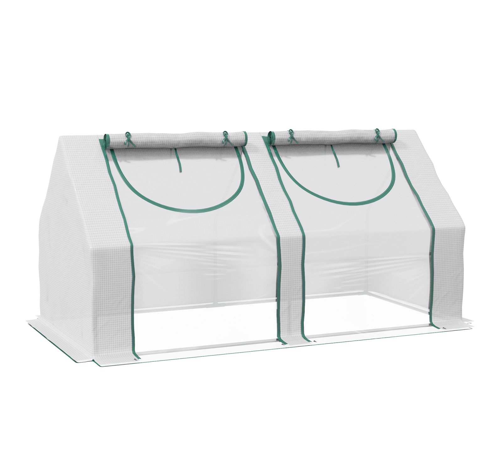 6' x 3' x 3' Portable Greenhouse, Garden Green House with 2 PE/Plastic Covers, Steel Frame and 2 Roll Up Windows, Clear