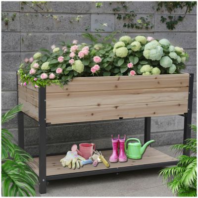 Приподнятые садовые грядки Streamdale Furniture 45" Iron-Wood с хранением