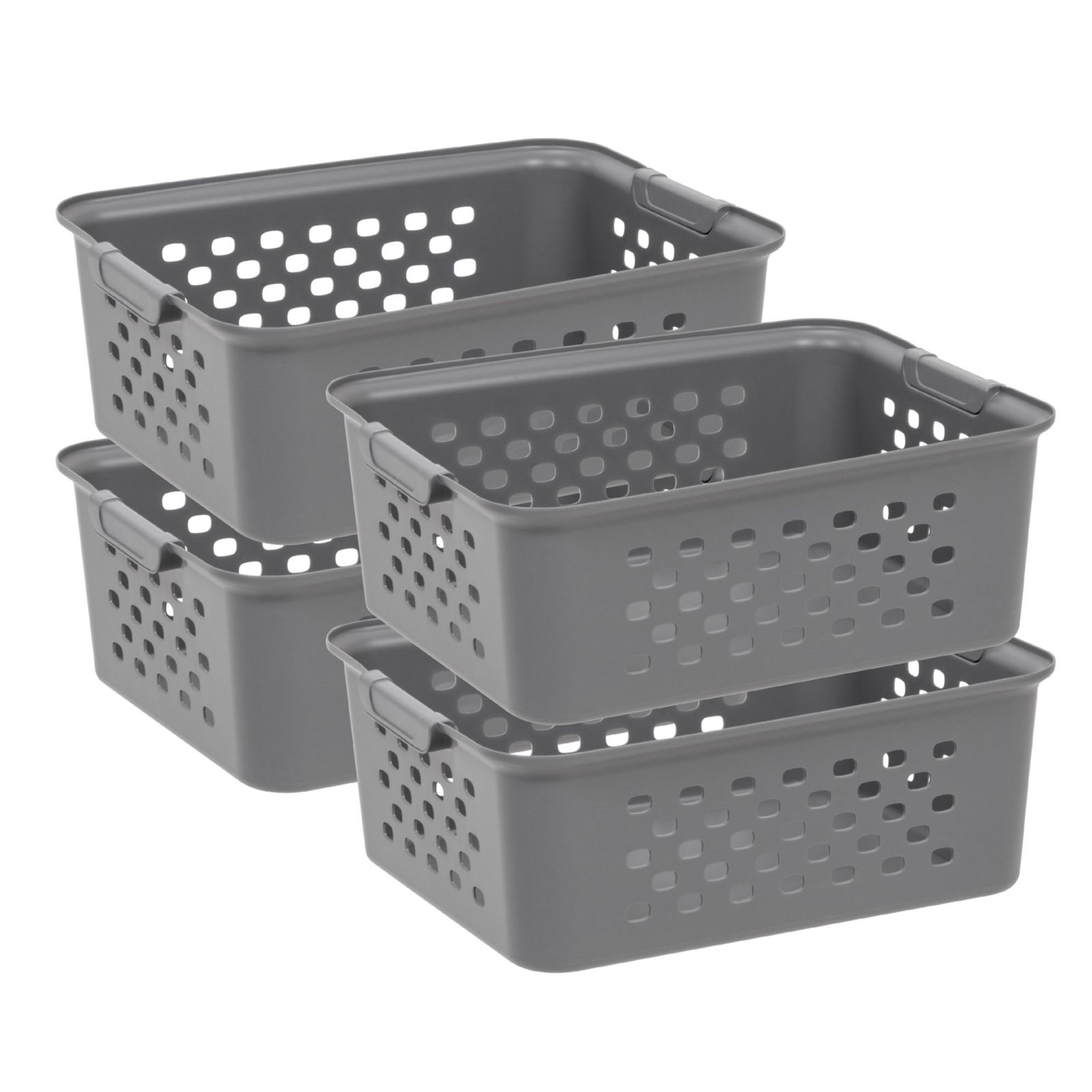 IRIS USA Pack of 4 Medium Organizer Storage Basket