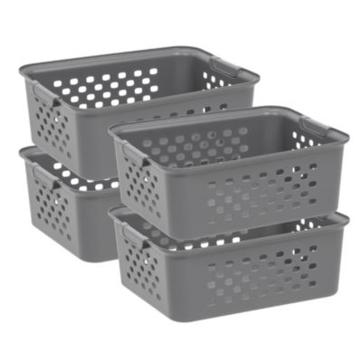 IRIS USA Pack of 4 Medium Organizer Storage Basket