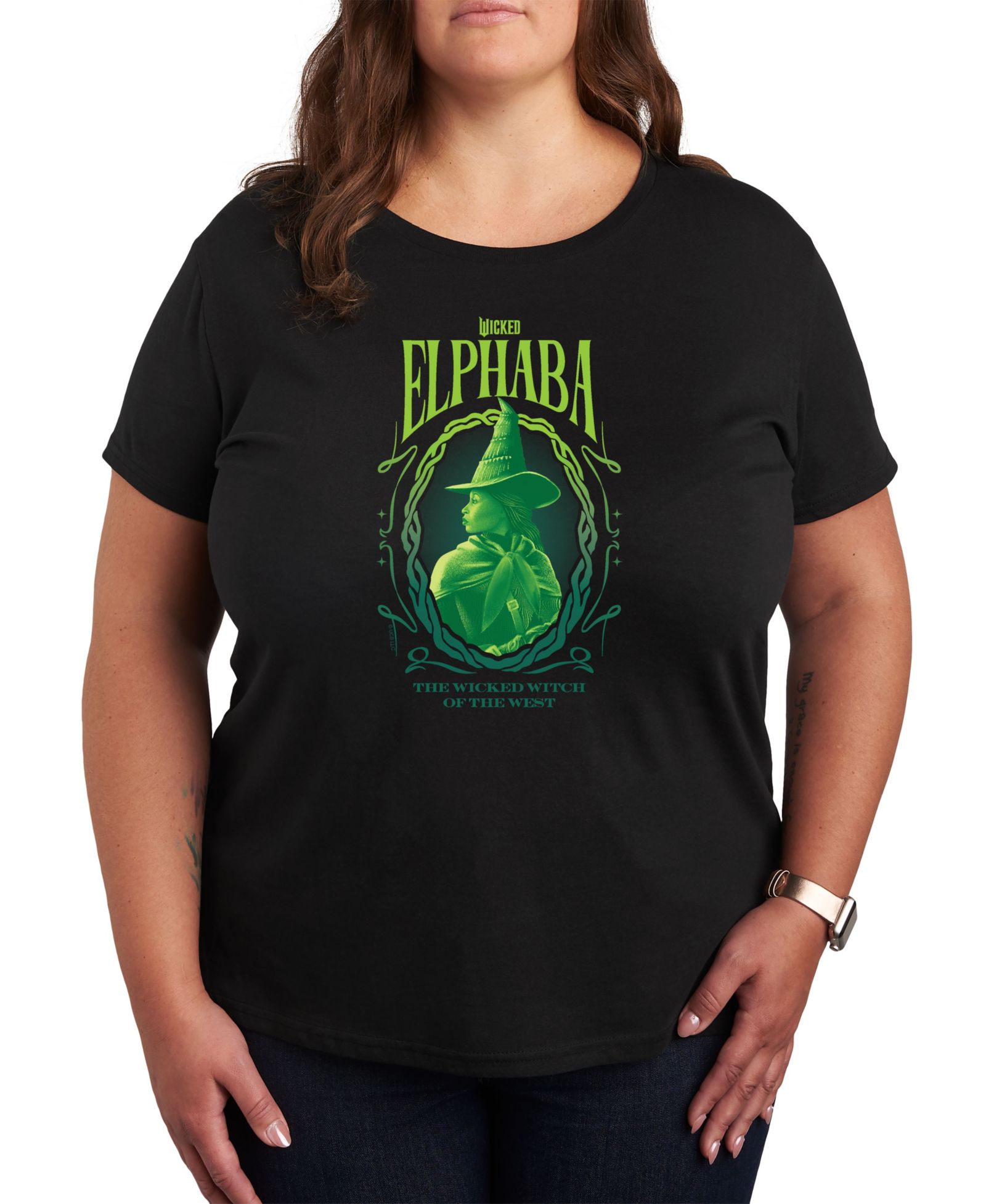 Hybrid Apparel Plus Size футболка Wicked Elphaba Graphic Crew Neck