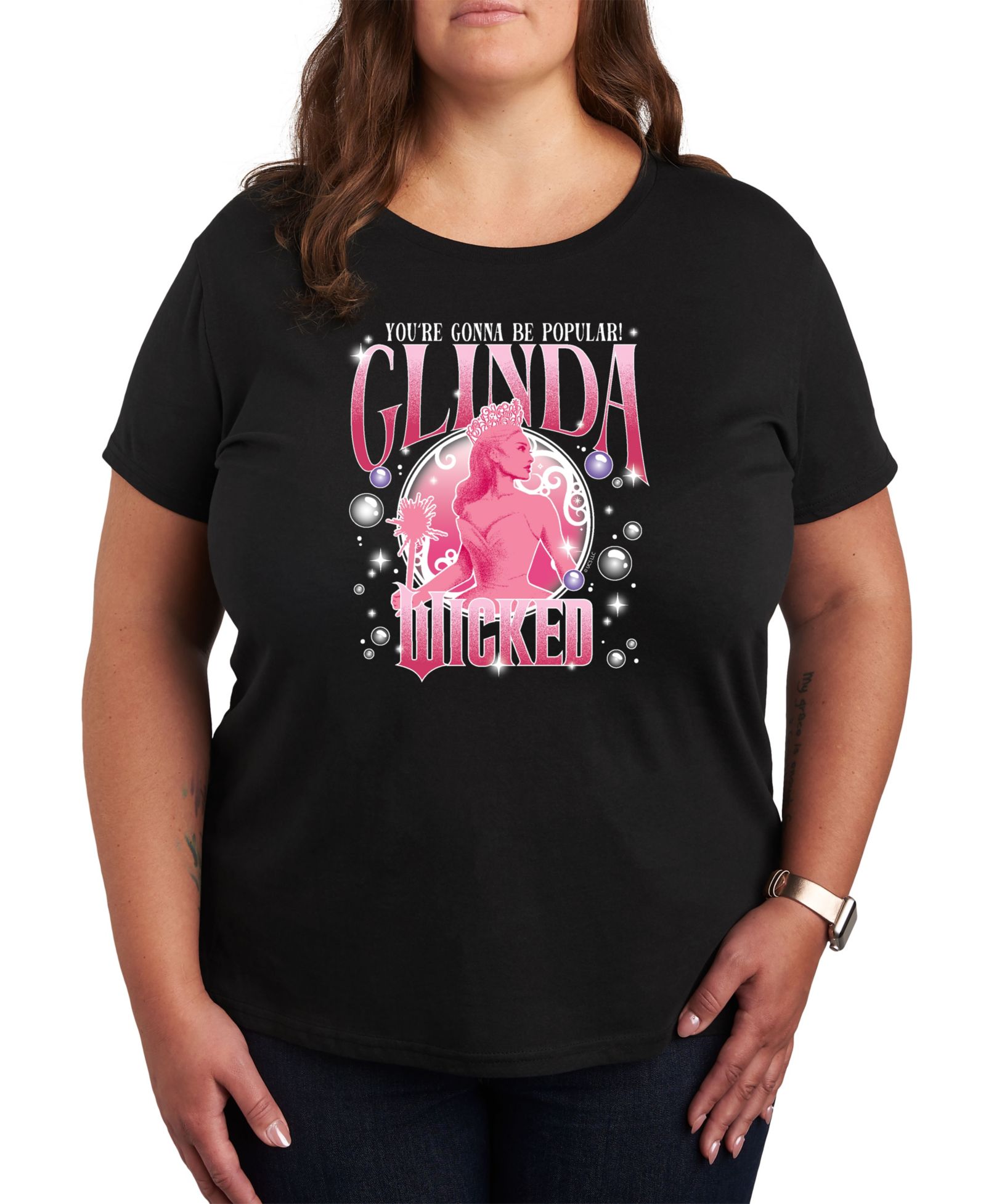 Hybrid Apparel Plus Size Wicked Glinda Graphic Crew Neck футболка