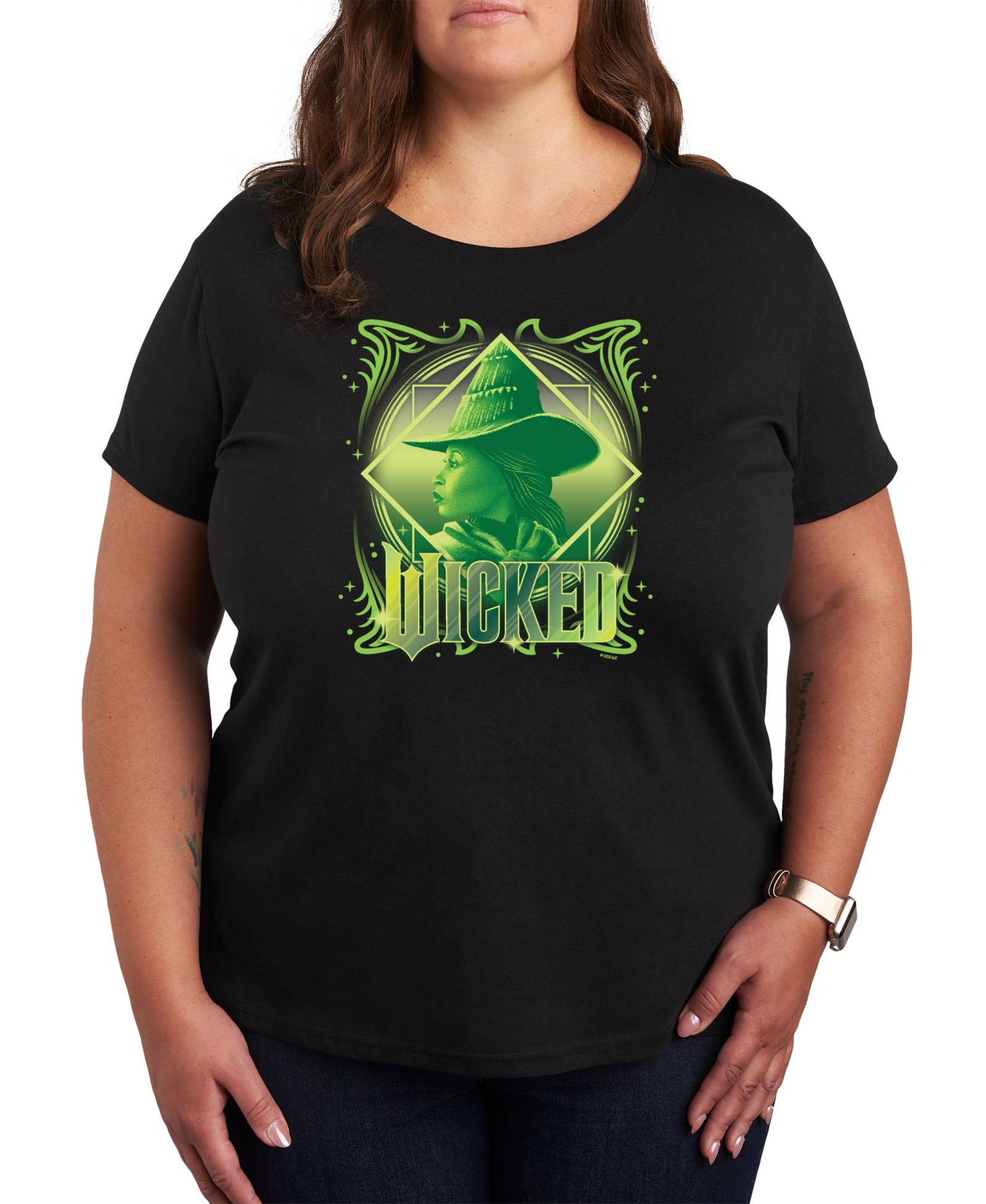 Футболка Hybrid Apparel Plus Size с графическим принтом Wicked Elphaba, с круглым вырезом
