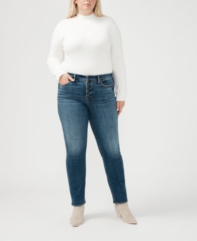 Джинсы Silver Jeans Co. Plus Size Most Wanted Mid Rise Straight Leg