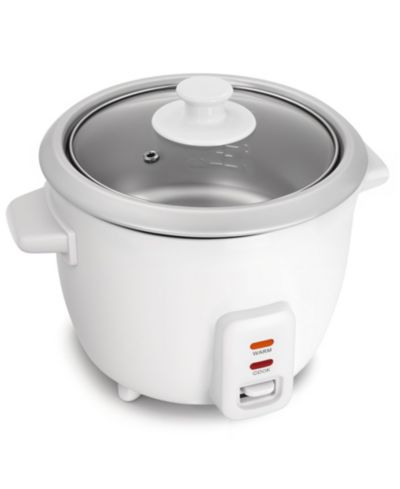 Elite Cuisine 6 Cup Rice Cooker with Glass Lid