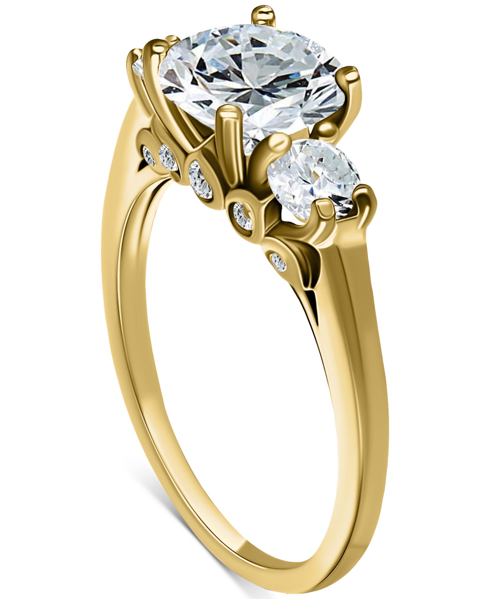 Кольцо Giani Bernini Cubic Zirconia Three Bridal Stone в Sterling Silver
