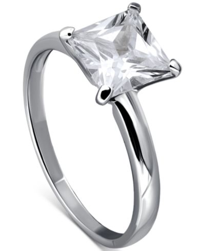 Giani Bernini Кольцо с квадратным одиночным камнем Cubic Zirconia