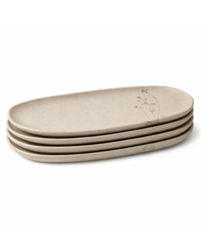 PORTO BRASIL Campestre Stoneware Large Shallow Oval Platters, Set of 4
