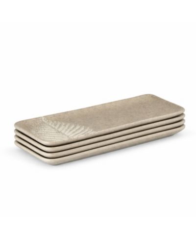 PORTO BRASIL Seiva Stoneware Rectangular Platters, Set of 4