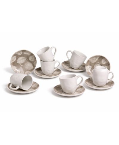 PORTO BRASIL Seiva 12 Pc. Espresso Cup and Saucer Set, Service for 6