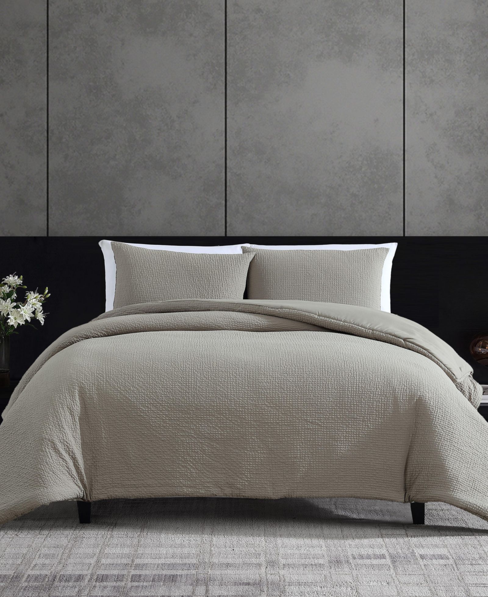 Vera Wang Puckered Texture 3-Pc. Duvet Cover Set, Queen