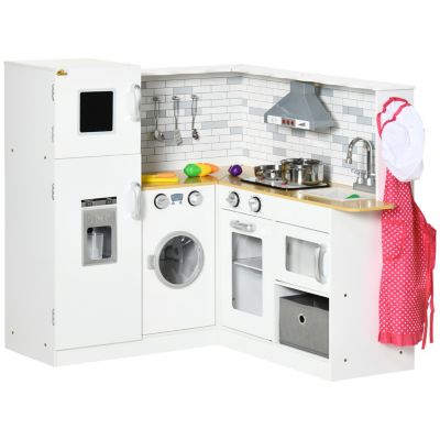 Streamdale Furniture Wooden Corner Sound-Effects Play Kitchen Set, Ages 3-6