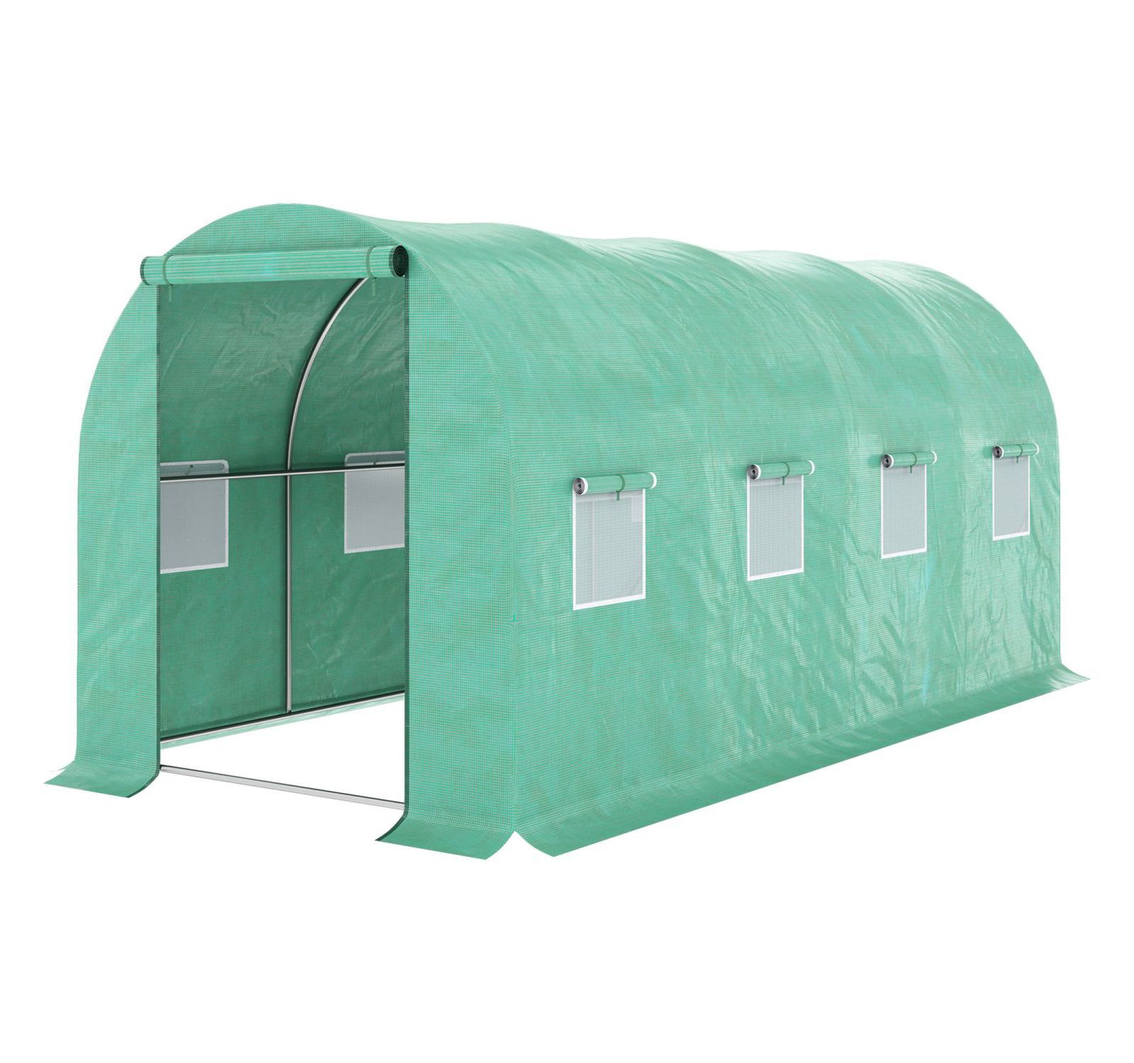 Streamdale Furniture теплица-тоннель 15' x 7' x 6.5', стальной каркас, ПЭ покрытие, с молнией
